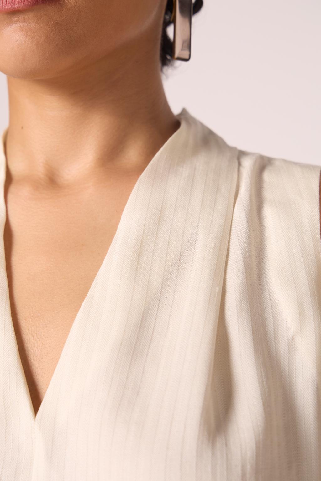 Lumas Off White Silk Top