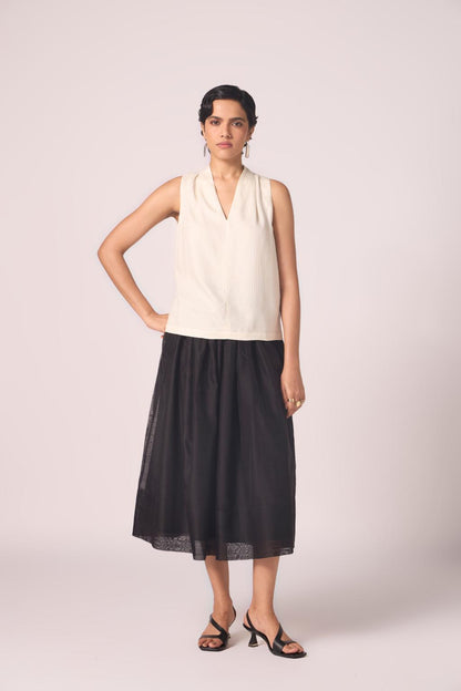 Lumas Off White Silk Top