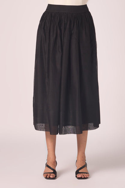 Sahir Black Handwoven Skirt
