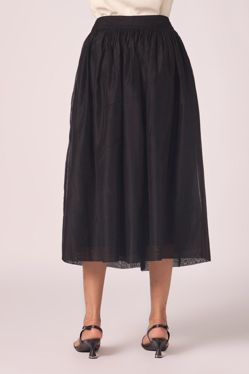 Sahir Black Handwoven Skirt