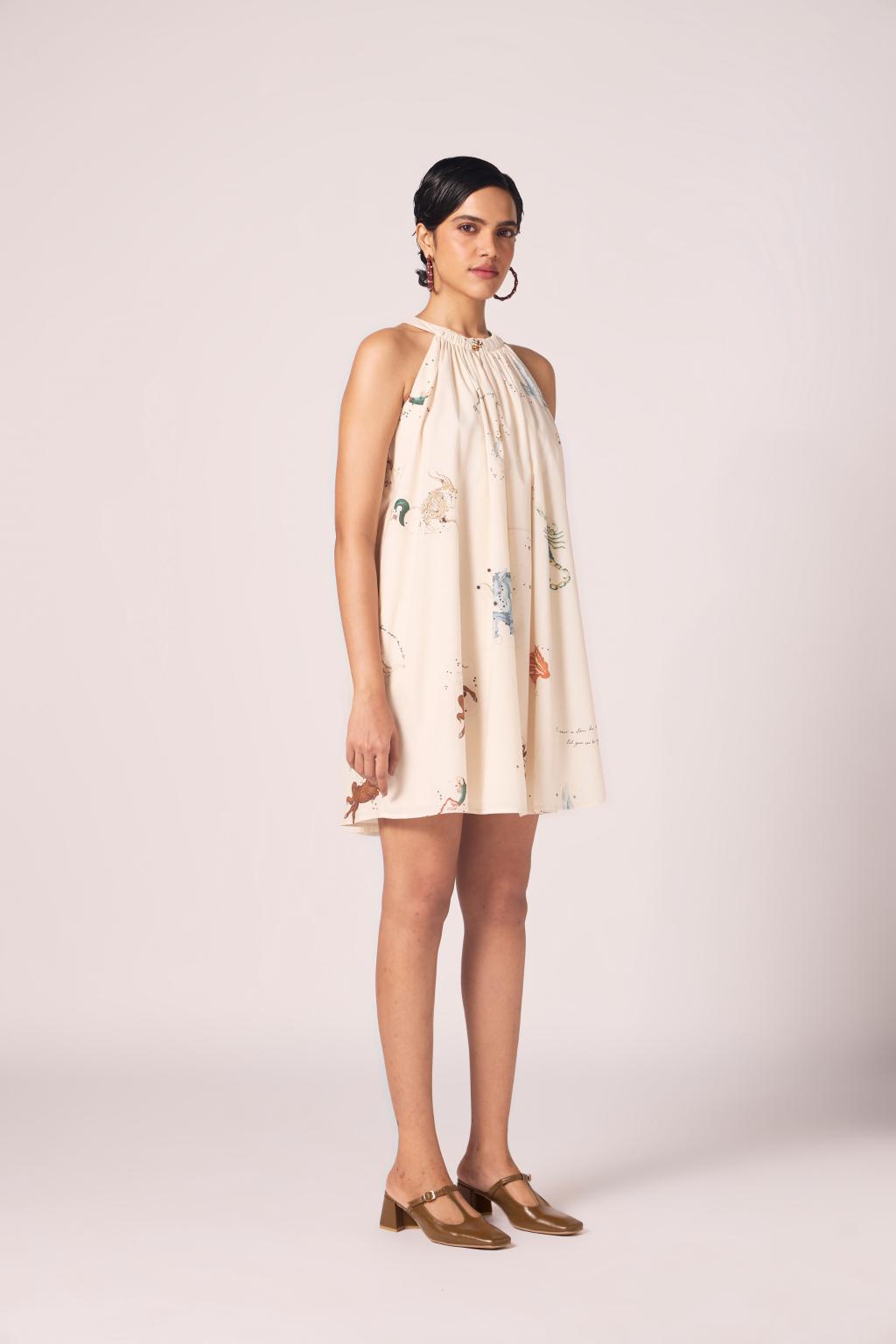 Chica Zodiac Print Cotton Dress