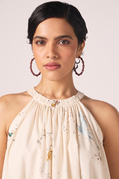 Chica Zodiac Print Cotton Dress