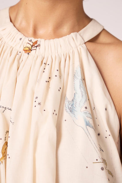 Chica Zodiac Print Cotton Dress