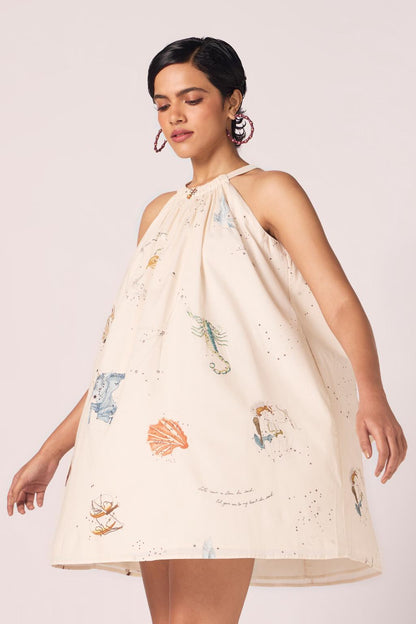 Chica Zodiac Print Cotton Dress