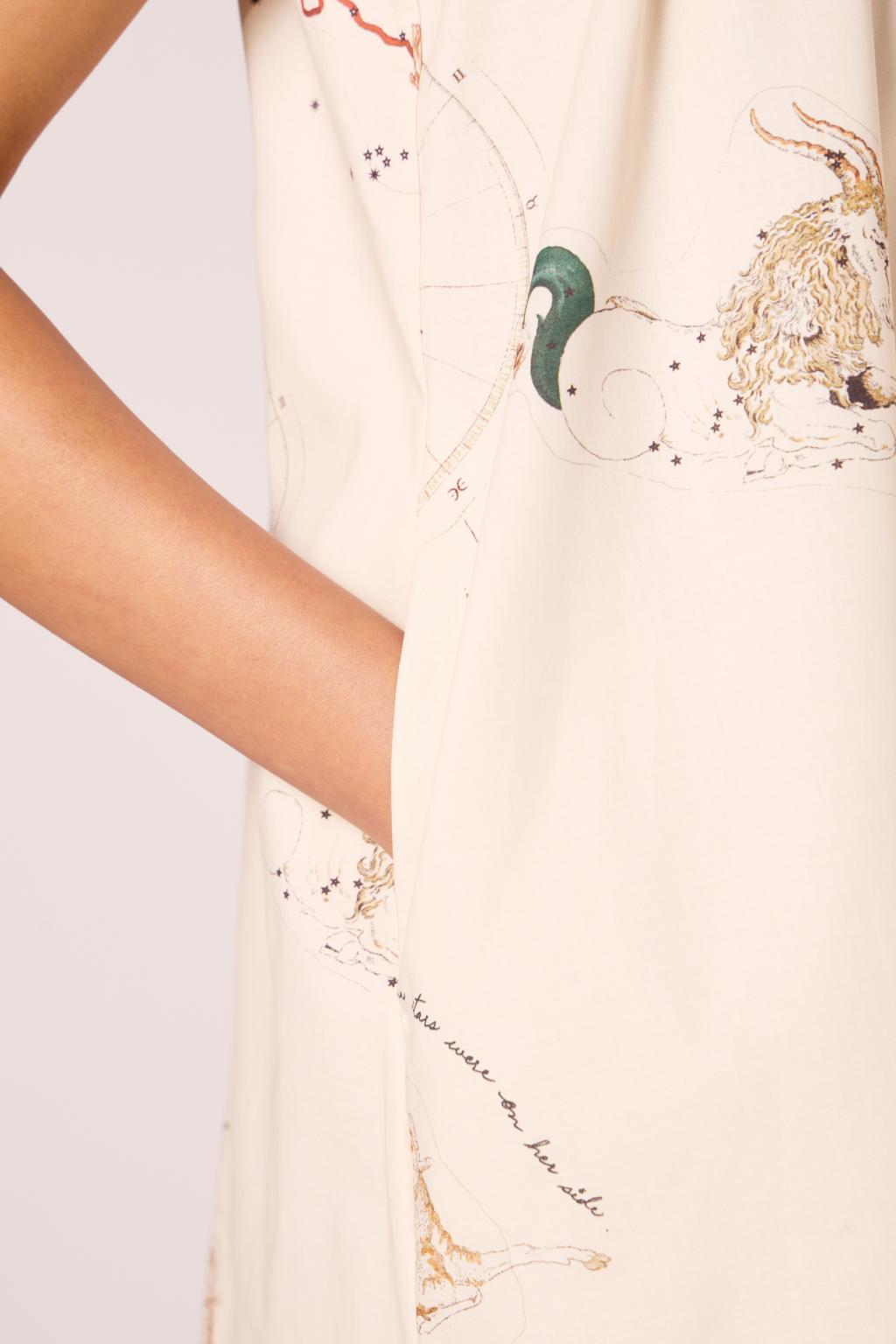 Chica Zodiac Print Cotton Dress