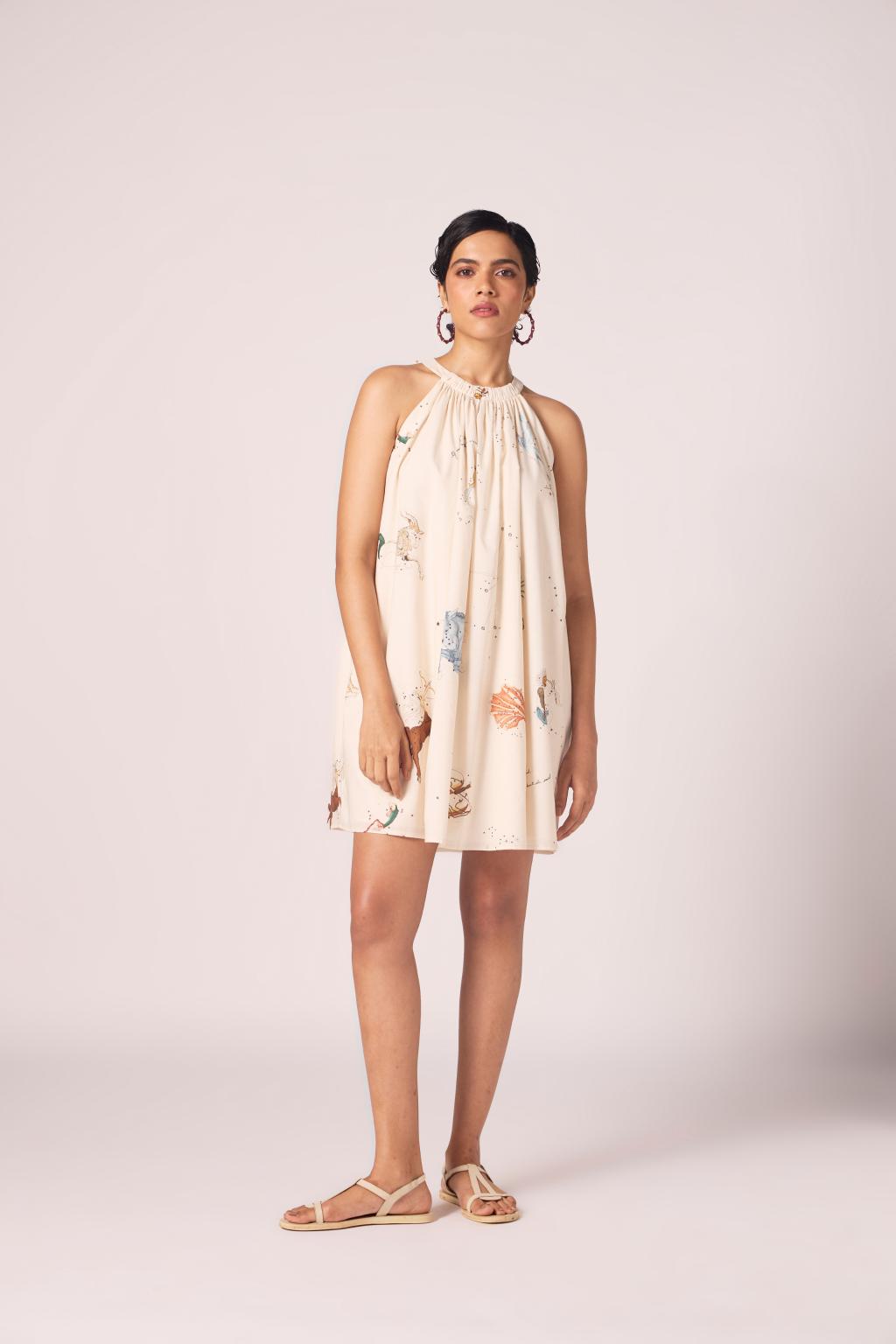 Chica Zodiac Print Cotton Dress