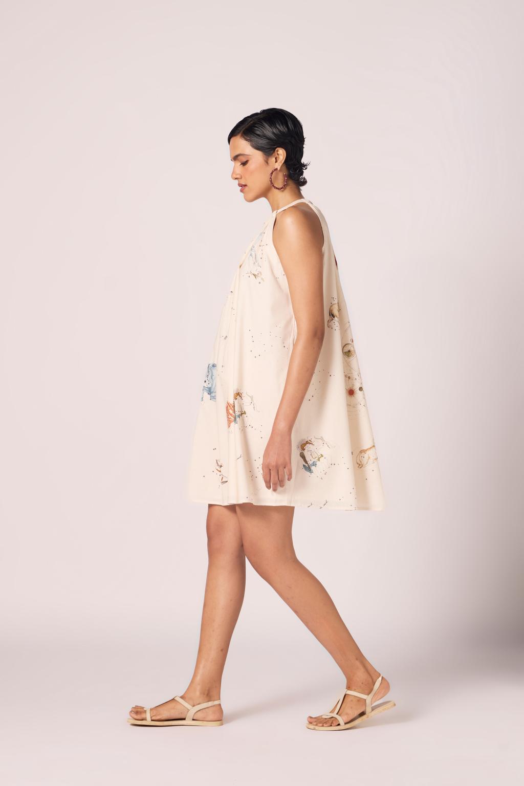 Chica Zodiac Print Cotton Dress