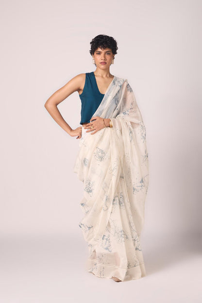 Saiph Zodiac Print Handwoven Saree