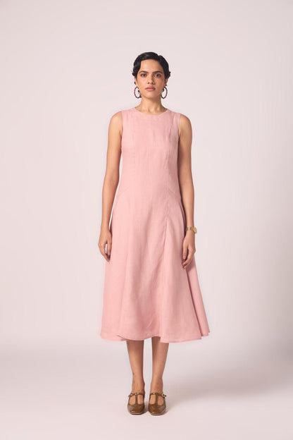 Pyxis Rose Linen Midi Dress