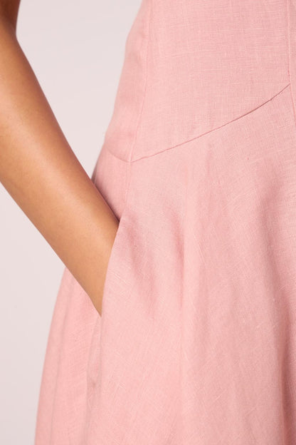 Pyxis Rose Linen Midi Dress
