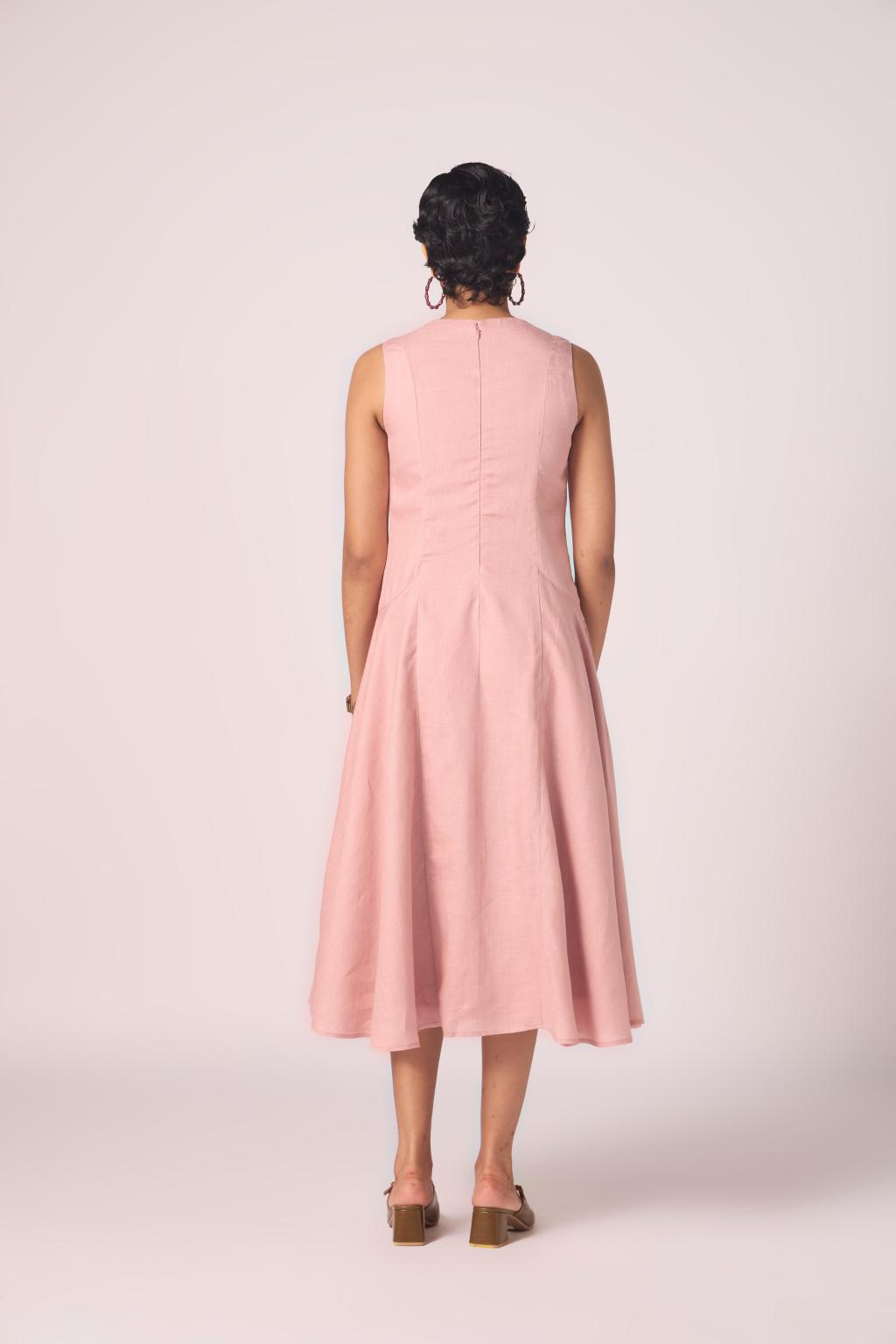 Pyxis Rose Linen Midi Dress