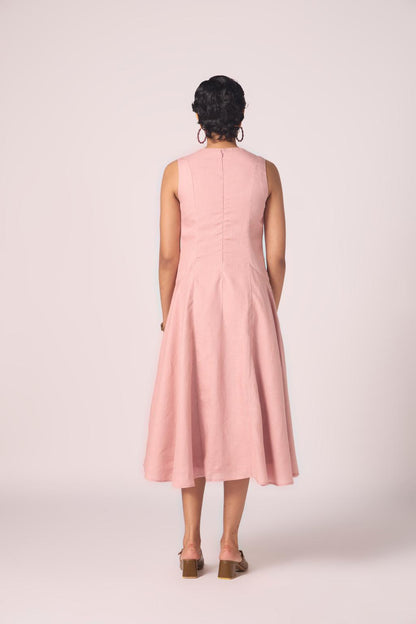 Pyxis Rose Linen Midi Dress