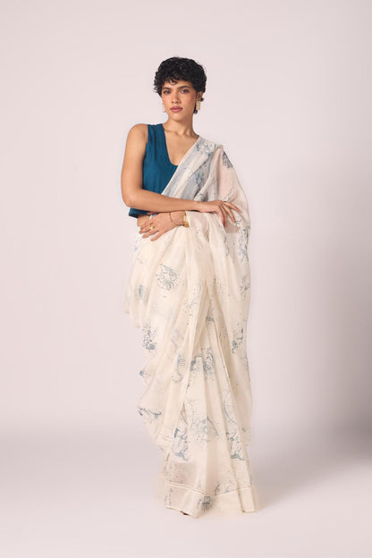 Saiph Zodiac Print Handwoven Saree