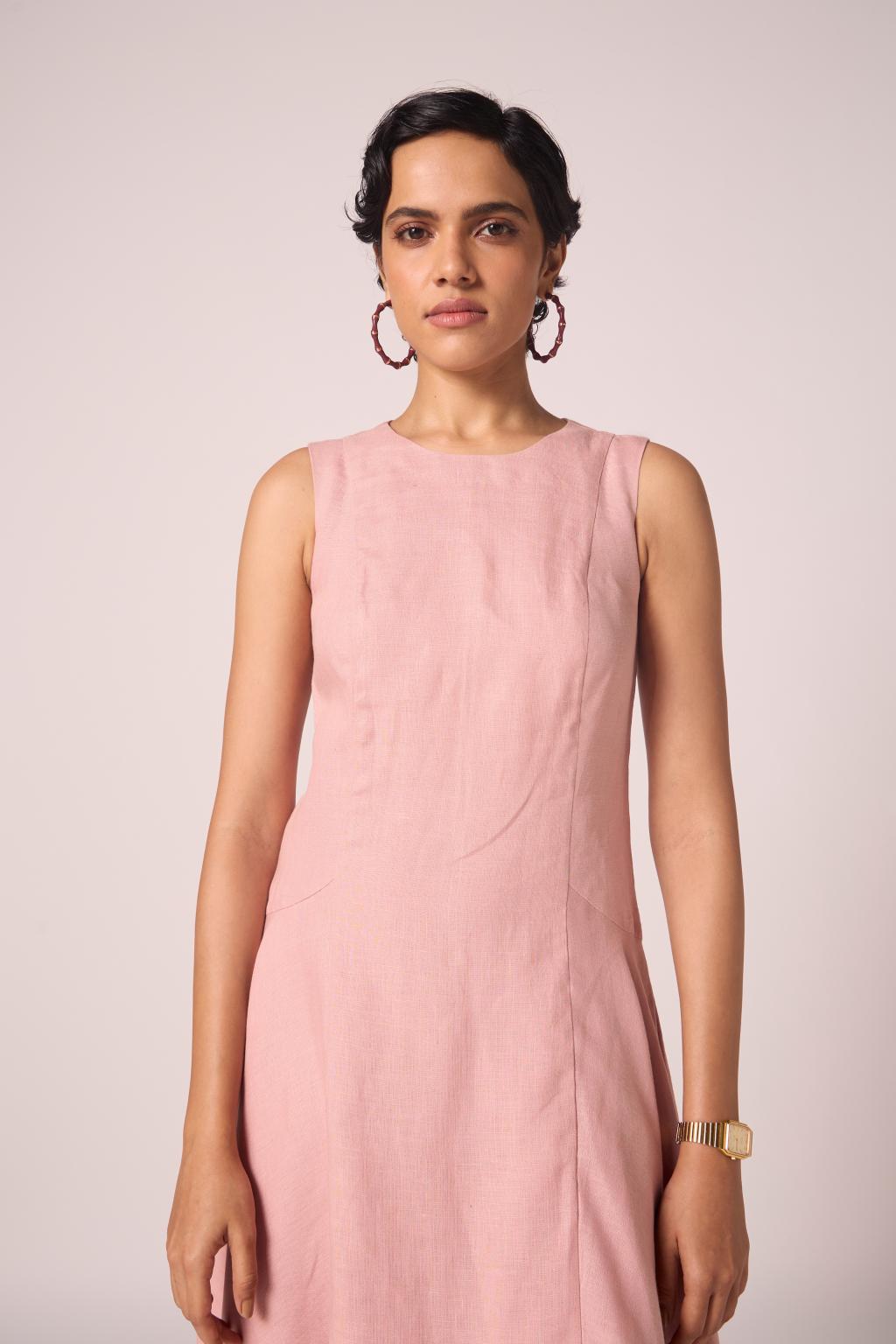 Pyxis Rose Linen Midi Dress