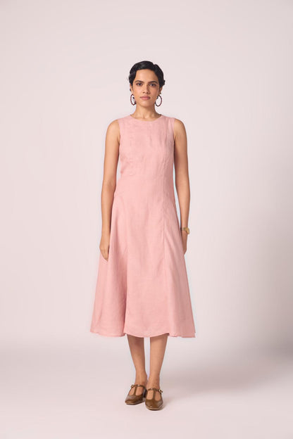 Pyxis Rose Linen Midi Dress