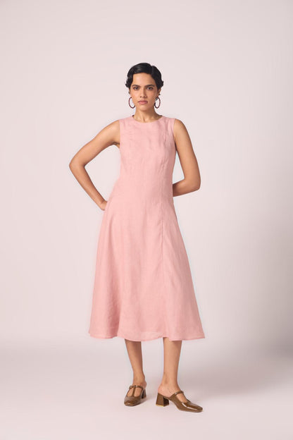 Pyxis Rose Linen Midi Dress