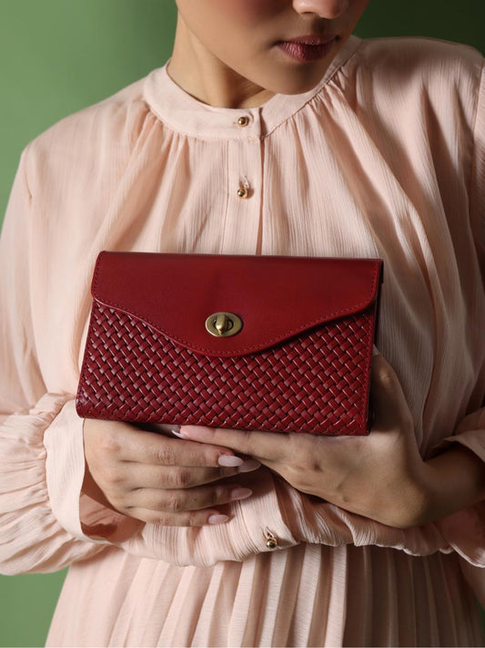 Colaba Clutch Wallet (Cherry)