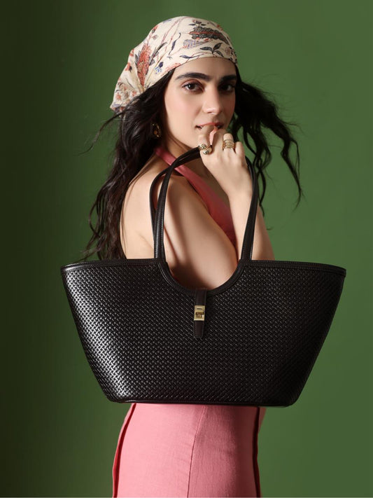 Amalfi Tote (Warm Black) (Small)