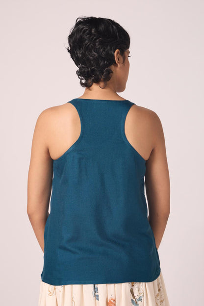 Lyra Blue Silk Top