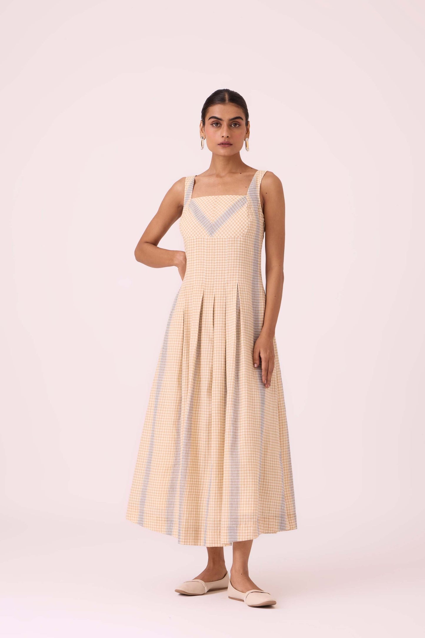 Bosie Beige Handwoven Dress