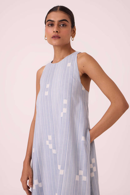Amaran Blue Ikat Maxi Dress