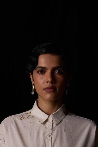 Joyce Zodiac Print Cotton Shirt