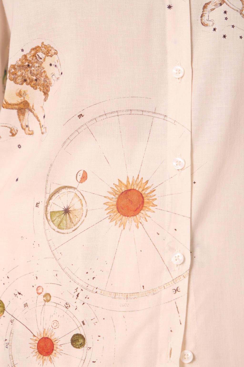 Joyce Zodiac Print Cotton Shirt