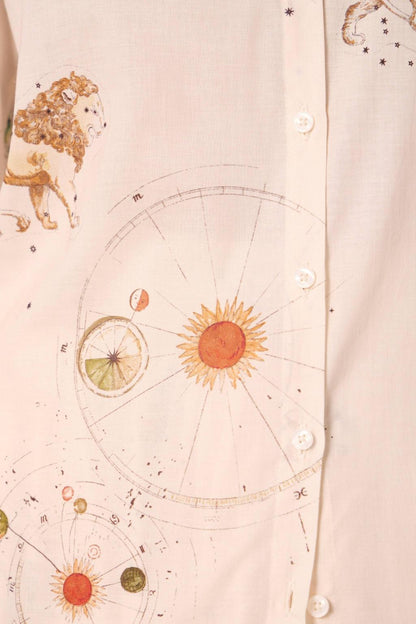Joyce Zodiac Print Cotton Shirt