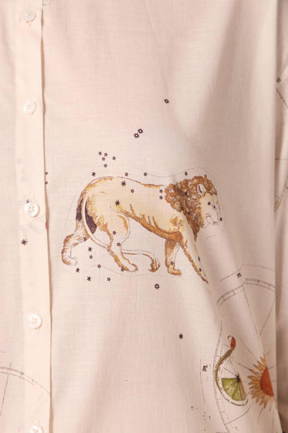 Joyce Zodiac Print Cotton Shirt