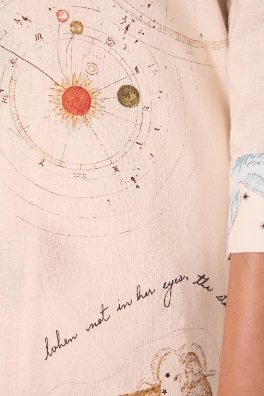 Joyce Zodiac Print Cotton Shirt