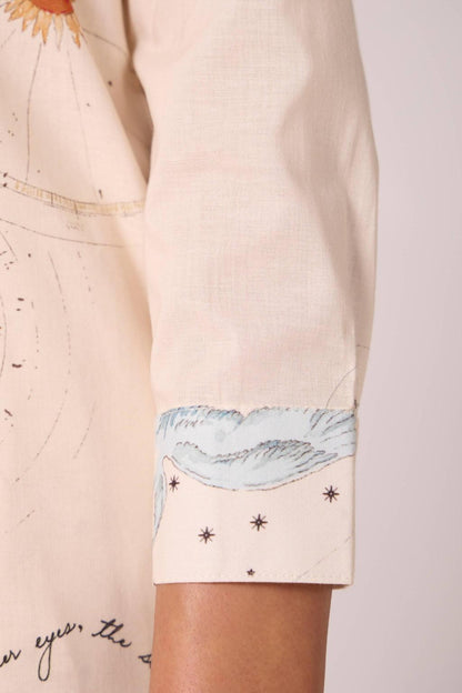 Joyce Zodiac Print Cotton Shirt