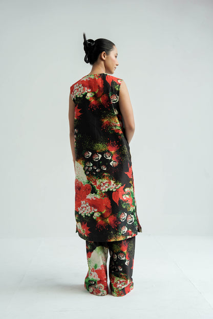 Red Florid Co-ord