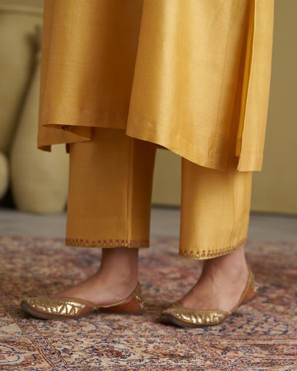 Yellow Silk Chanderi & Banarasi Set