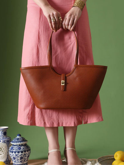 Amalfi Tote (Cognac) (Small)