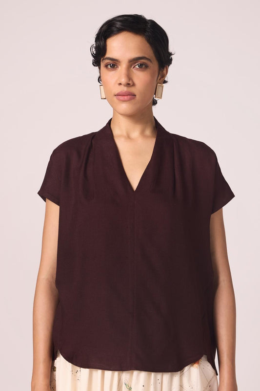 Orion Wine Silk Top