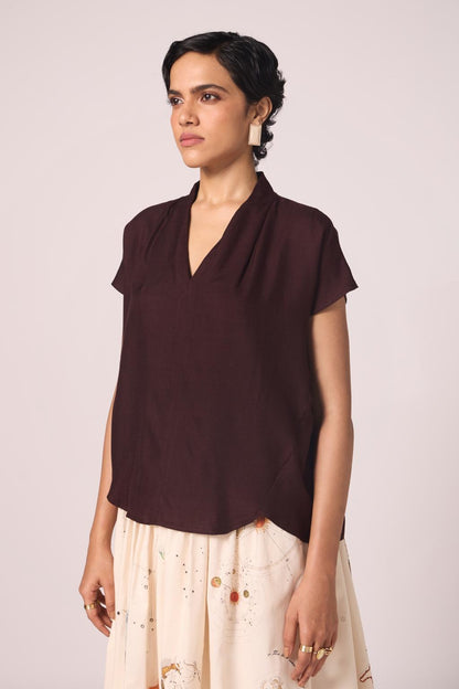 Orion Wine Silk Top