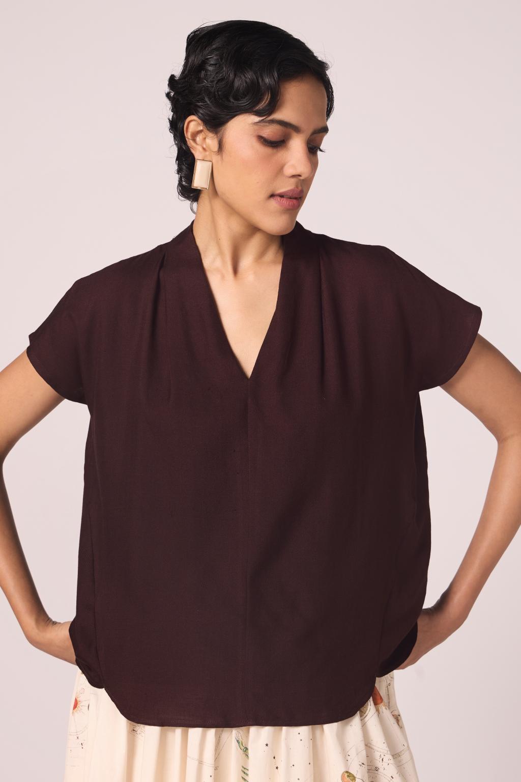Orion Wine Silk Top