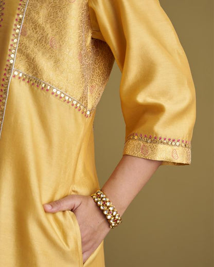 Yellow Silk Chanderi & Banarasi Set