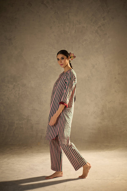 Pink N Green Stripe Set