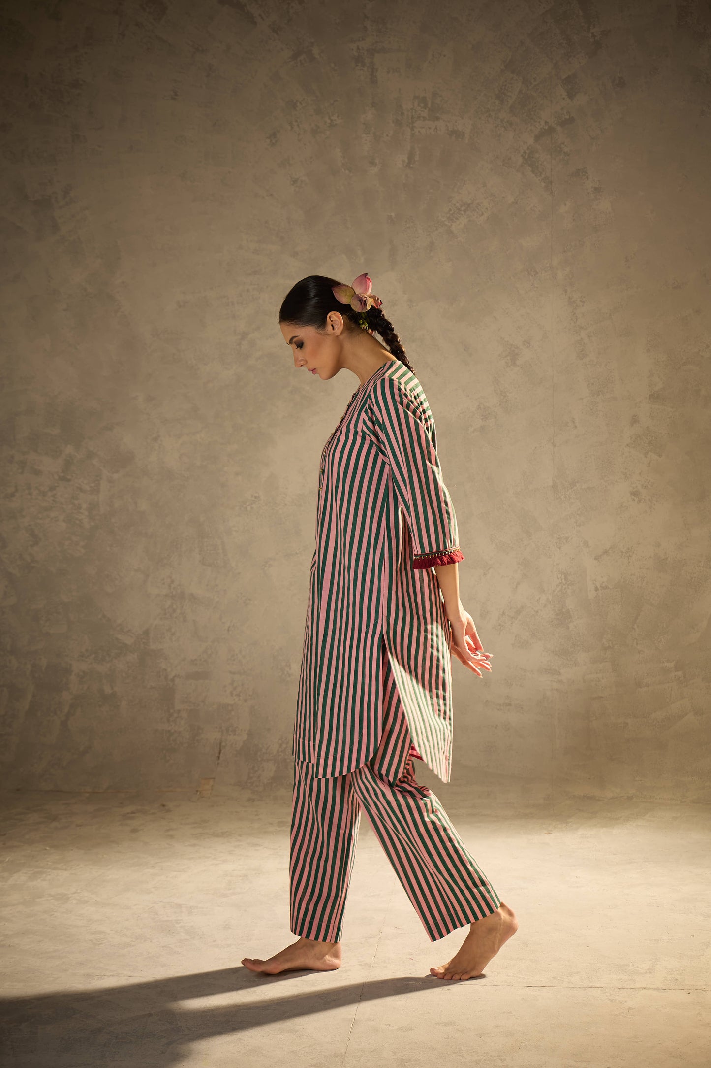 Pink N Green Stripe Set