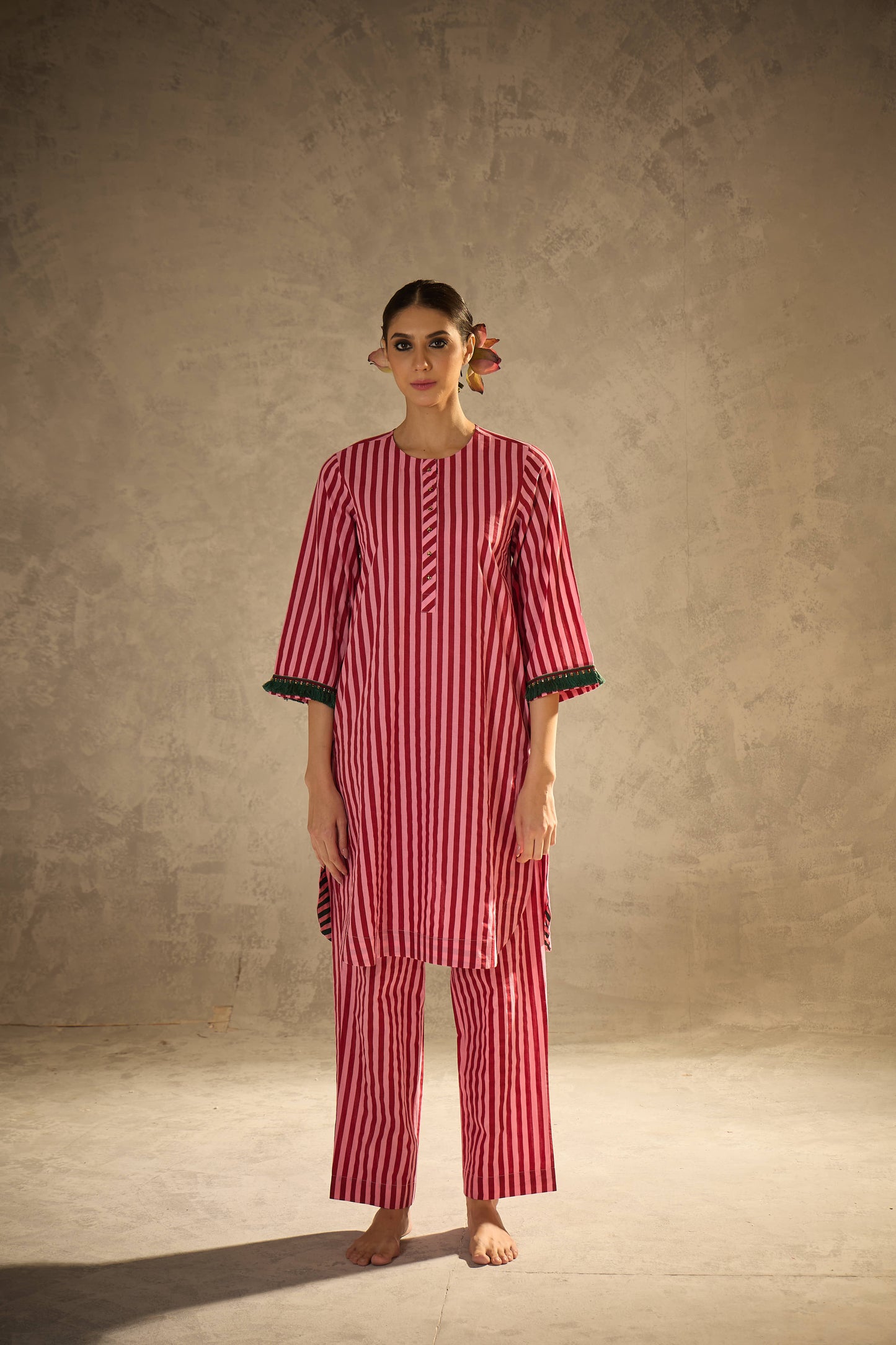 Red N Pink Stripe Set