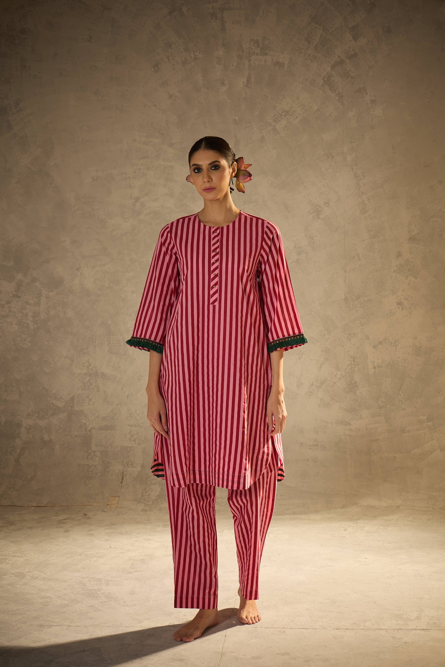 Red N Pink Stripe Set