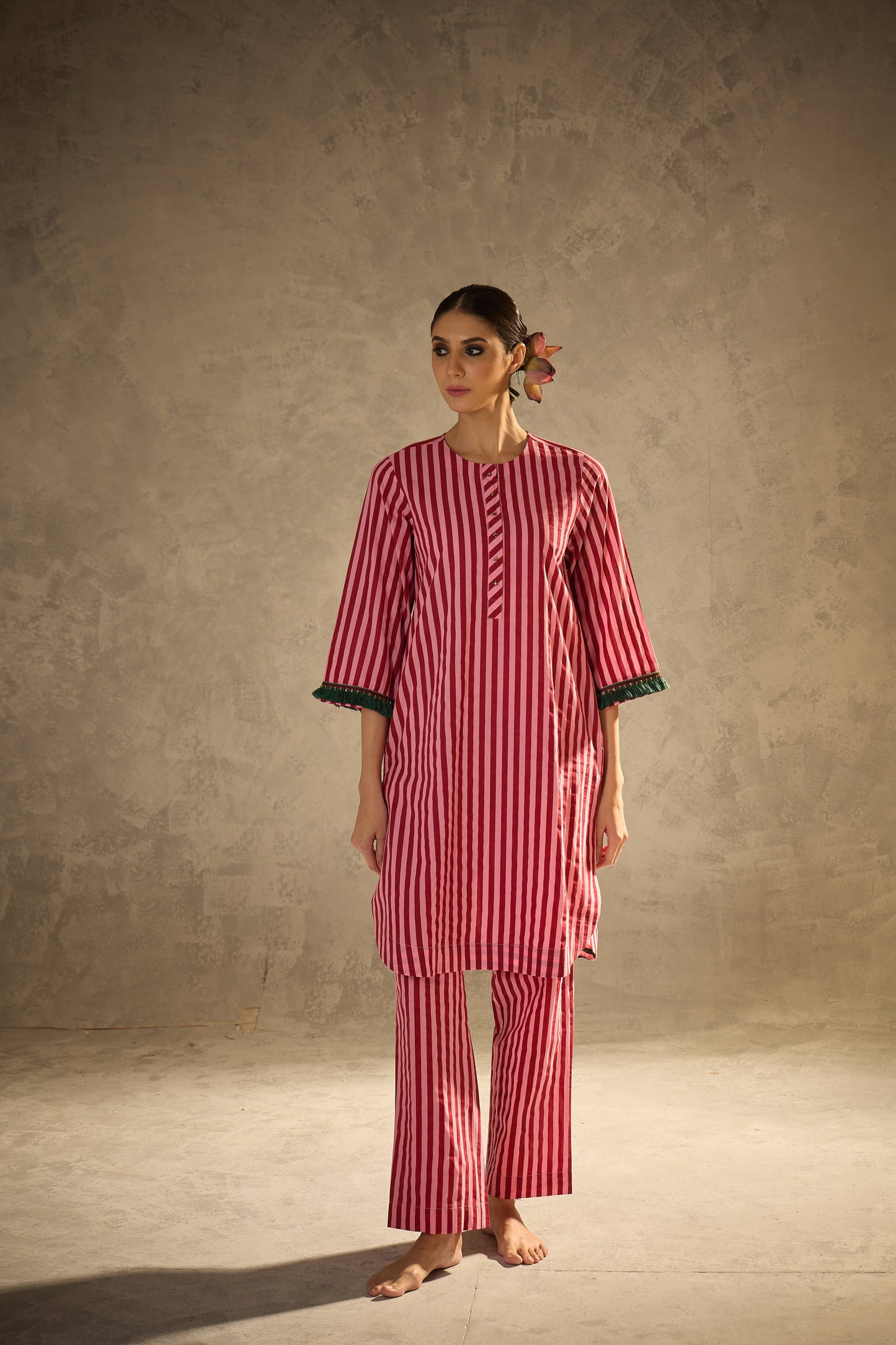 Red N Pink Stripe Set