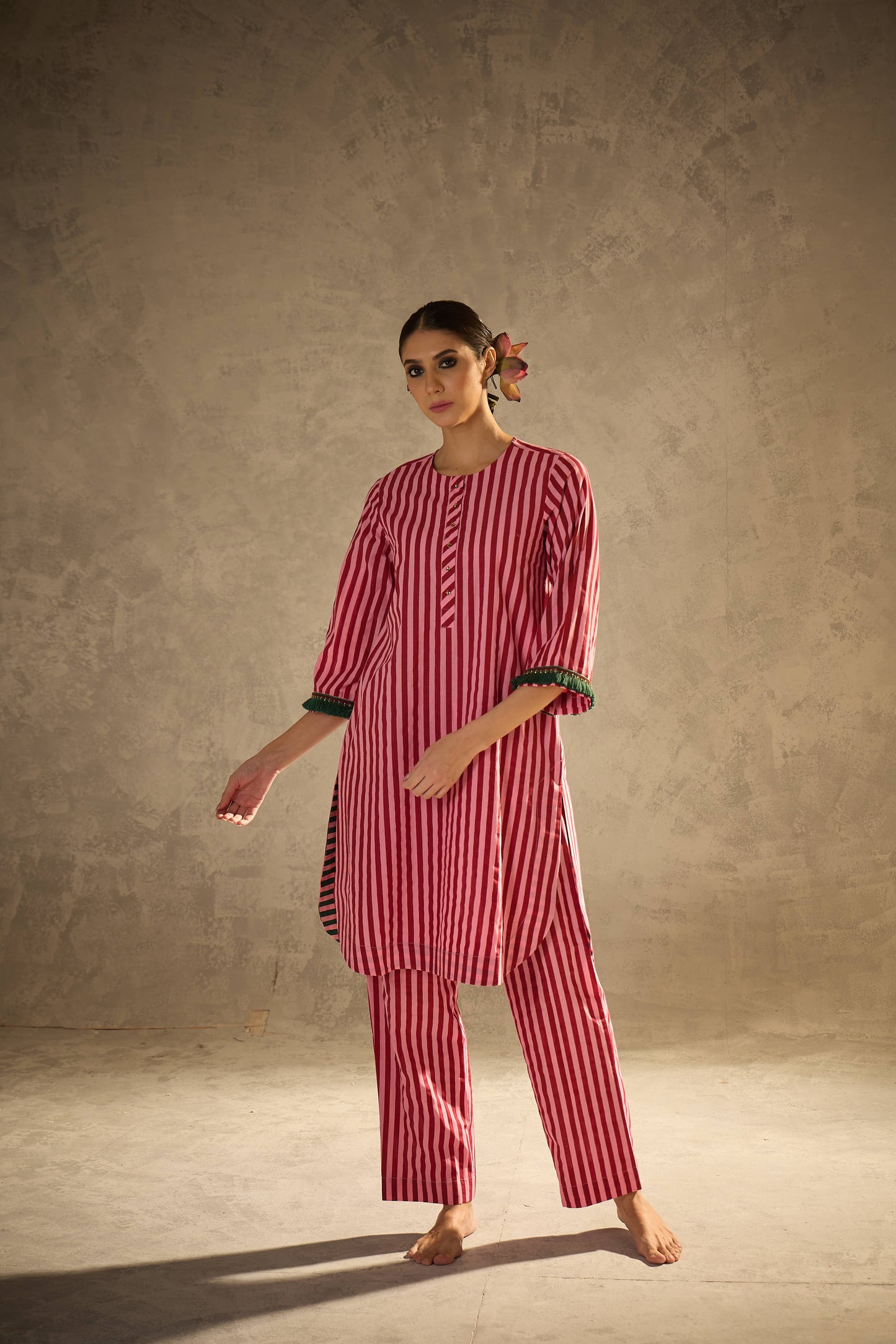 Red N Pink Stripe Set