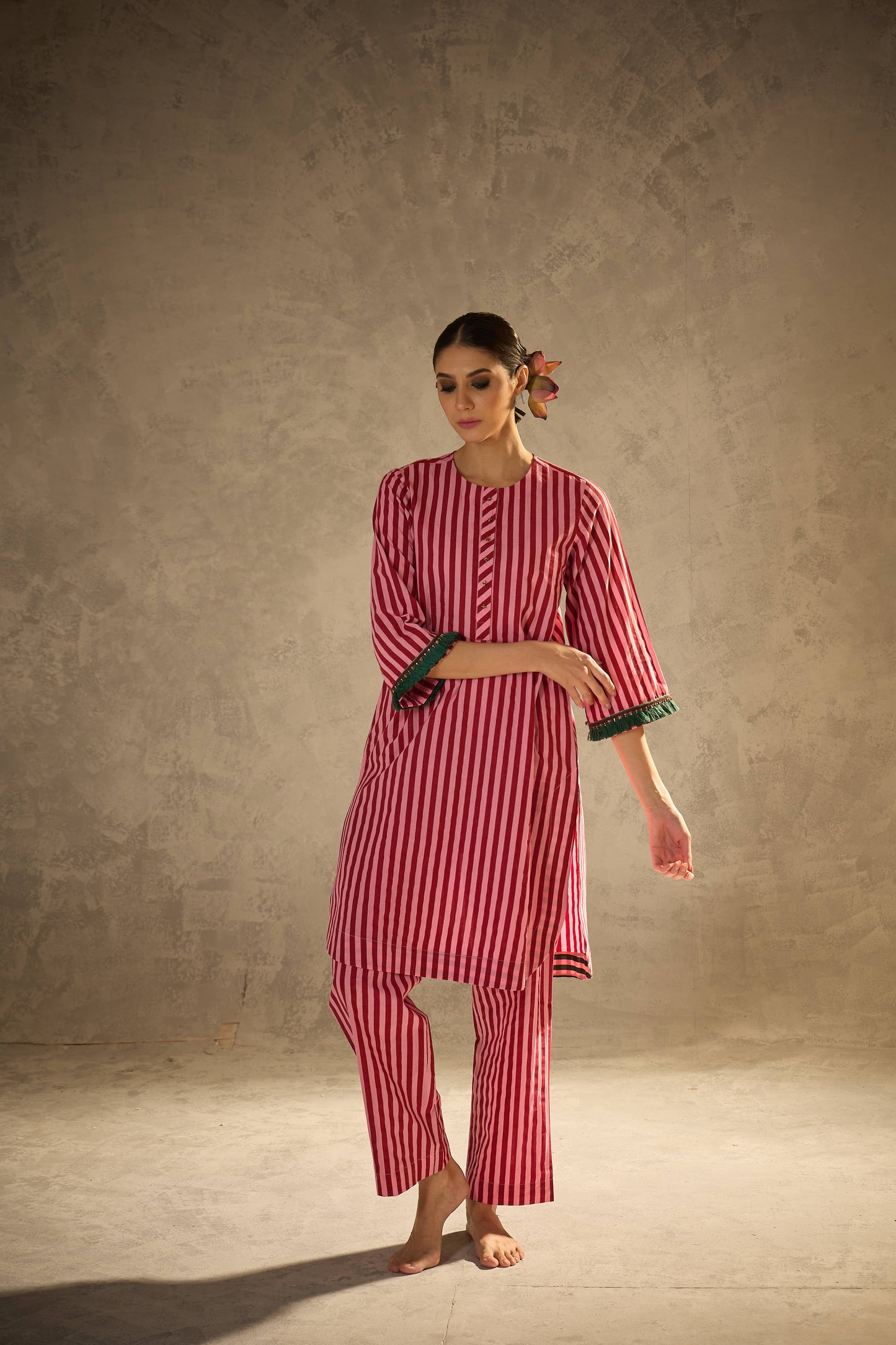 Red N Pink Stripe Set