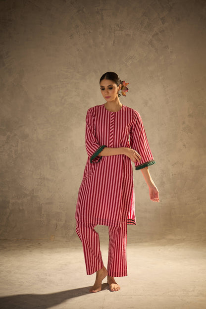 Red N Pink Stripe Set