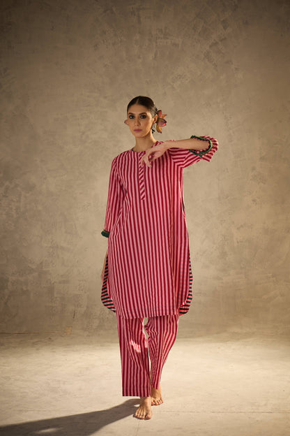 Red N Pink Stripe Set