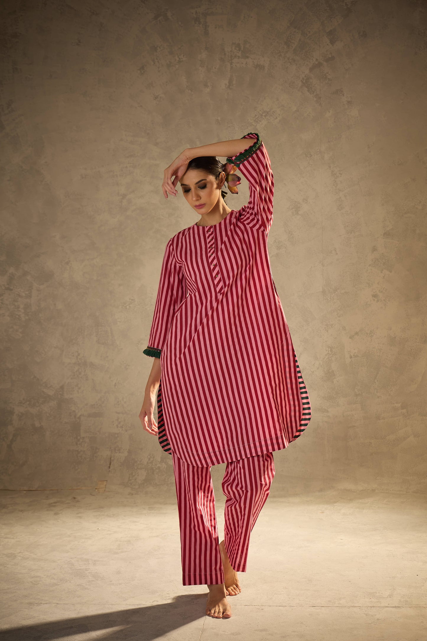 Red N Pink Stripe Set