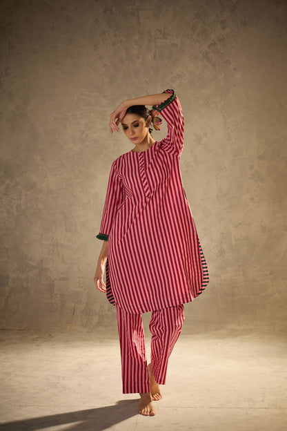 Red N Pink Stripe Set
