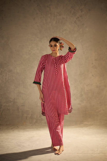 Red N Pink Stripe Set